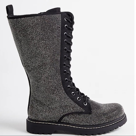 Torrid | Betsey Johnson Embellished Mid Calf Combat Bootie (WW) - Picture 3 of 4